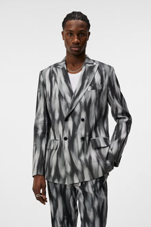 Dorian Printed Linen Mix in Black by J.Lindeberg