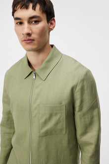 Men | Julius Linen Overshirt | Oil Green