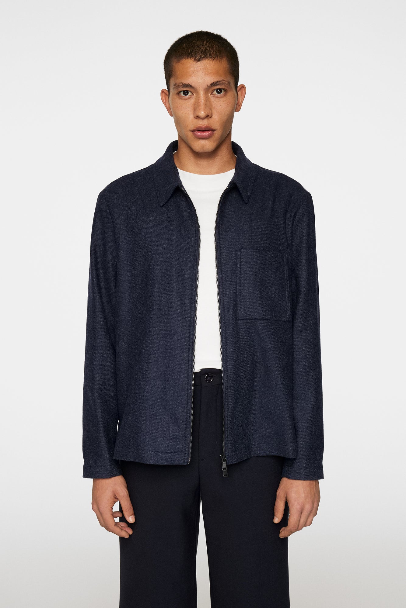 Men | Julius Cash Flannel Overshirt | JL Navy