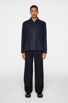 Men | Julius Cash Flannel Overshirt | JL Navy