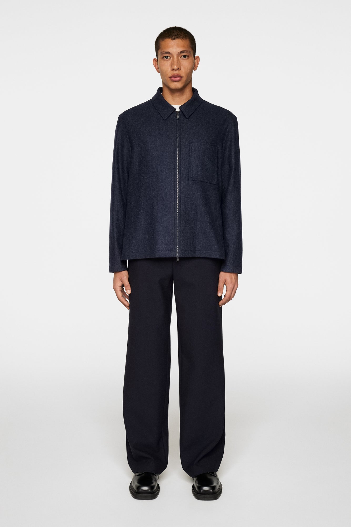 Men | Julius Cash Flannel Overshirt | JL Navy