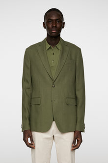 Men | Elton U Super Linen Blazer | Olivine