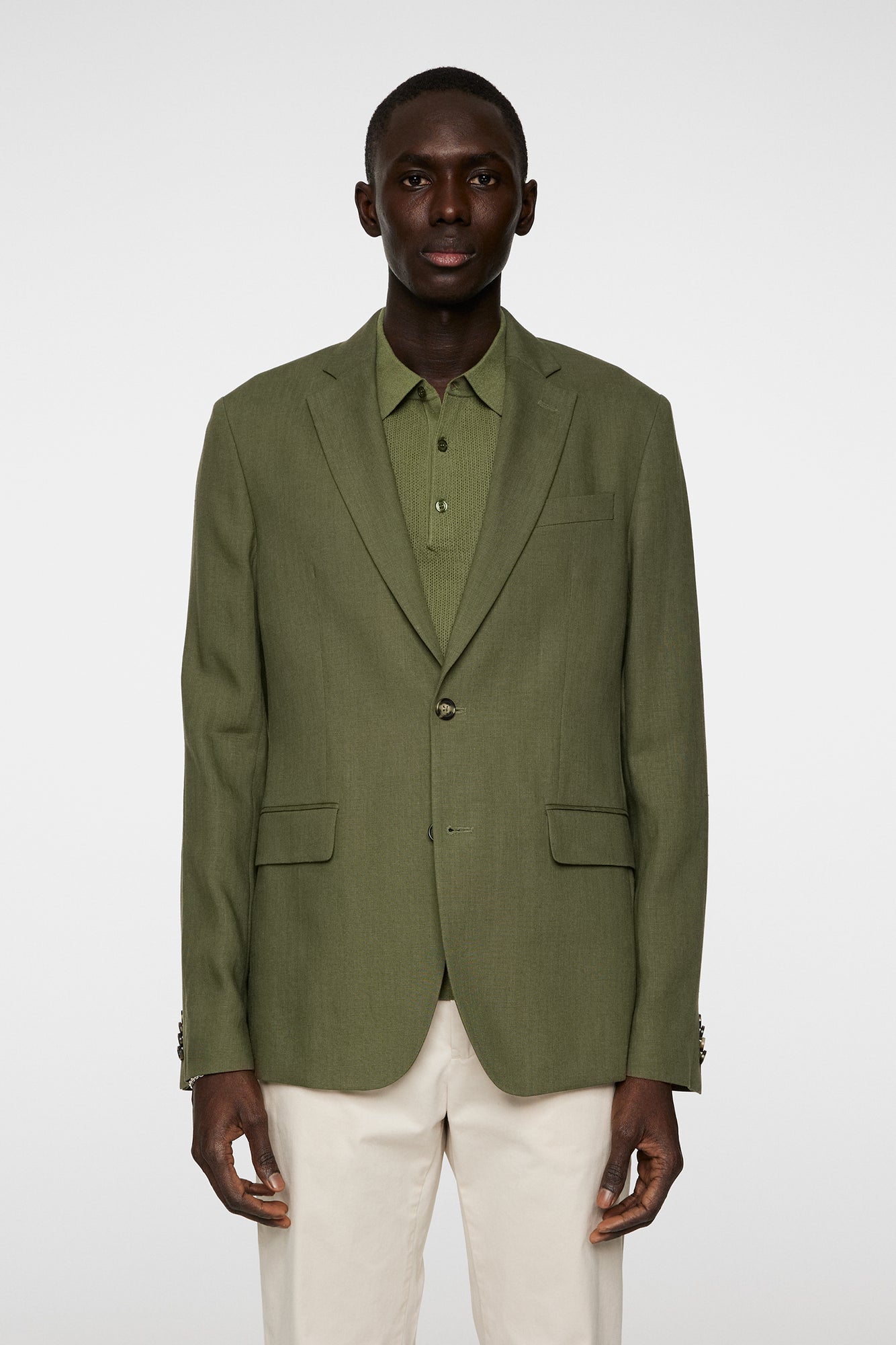 Men | Elton U Super Linen Blazer | Olivine