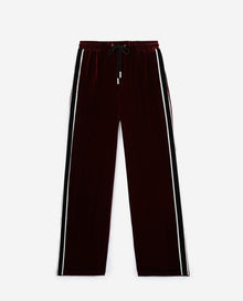 Velvet Trousers With Satin Bands | Women | Burgundy