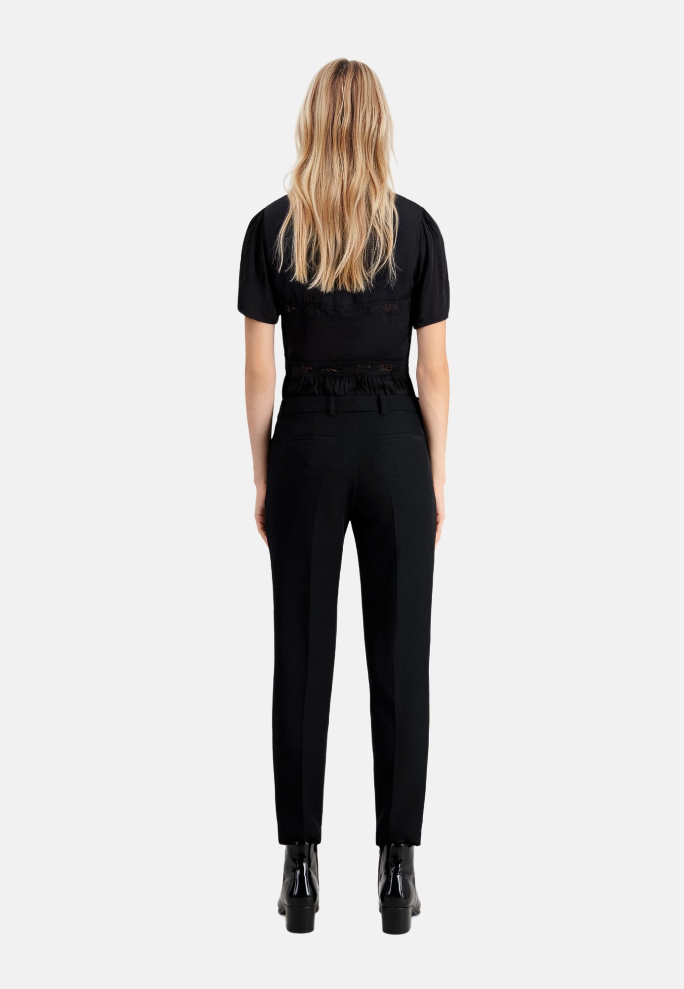 Crepe Suit Pants Straight Tailored Cut | Women | Black