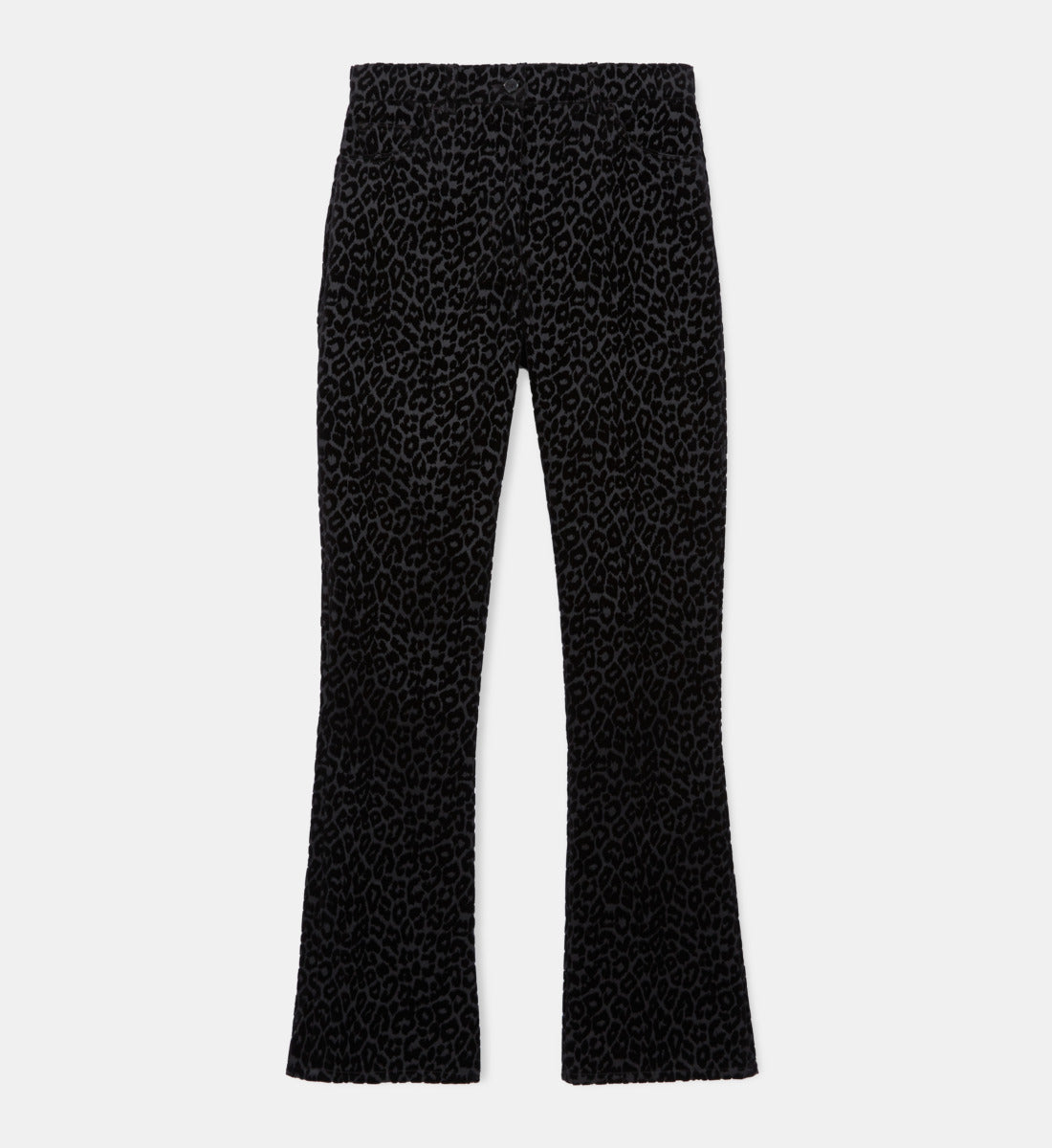 Velvet Suit Pants With Leopard Print | Women | Black