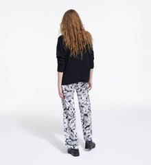 Floral Silk Pants | Women | Black x White