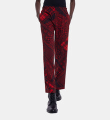 Straight Printed Pants | Women | Red x Black