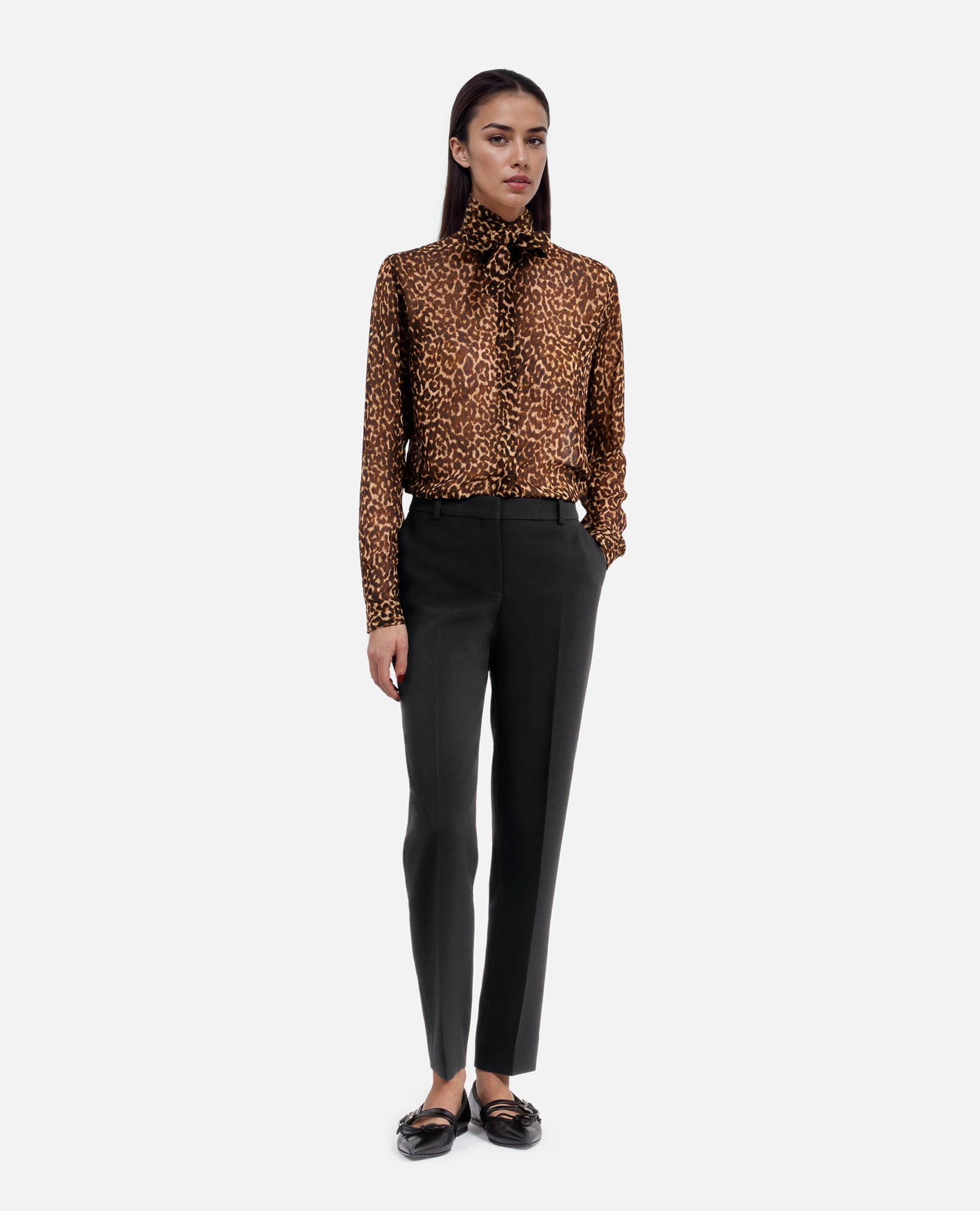 Crepe Suit Pants Straight Tailored Cut | Women | Black