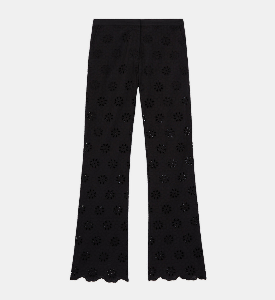 Pants With Broderie Anglaise | Women | Black