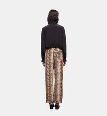 Snakeskin Print Pants | Women | Beige