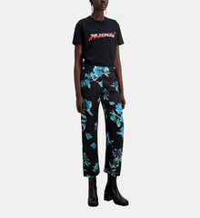 Printed Trouser | Women | Black Blue