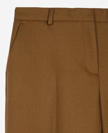 Loose-Fitting Brown Suit Trousers | Women | Khaki