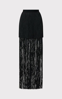 Tiered Fringe Skirt | Black