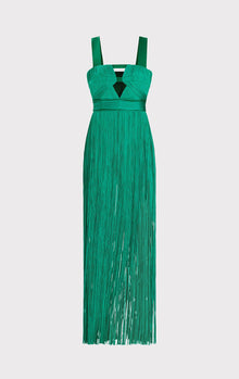 Contour Bust Wide Strap Fringe Gown | Cypress