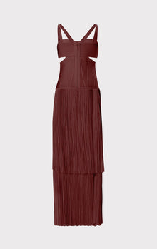 Strappy Fringe Gown With Cut Out | Mahogany