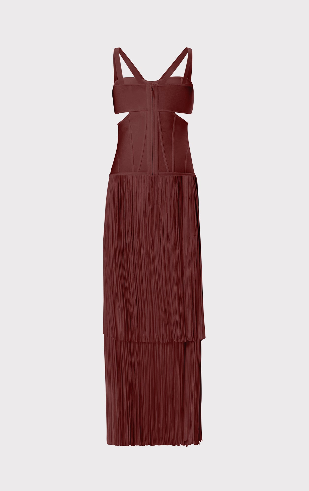 Strappy Fringe Gown With Cut Out | Mahogany