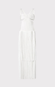 Strappy Fringe Gown With Cut Out | Alabaster