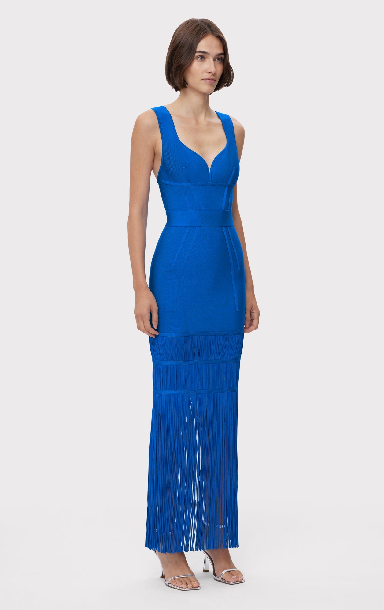 Sweetheart Fringe Gown | Bright Blue