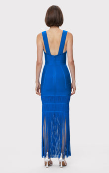 Sweetheart Fringe Gown | Bright Blue