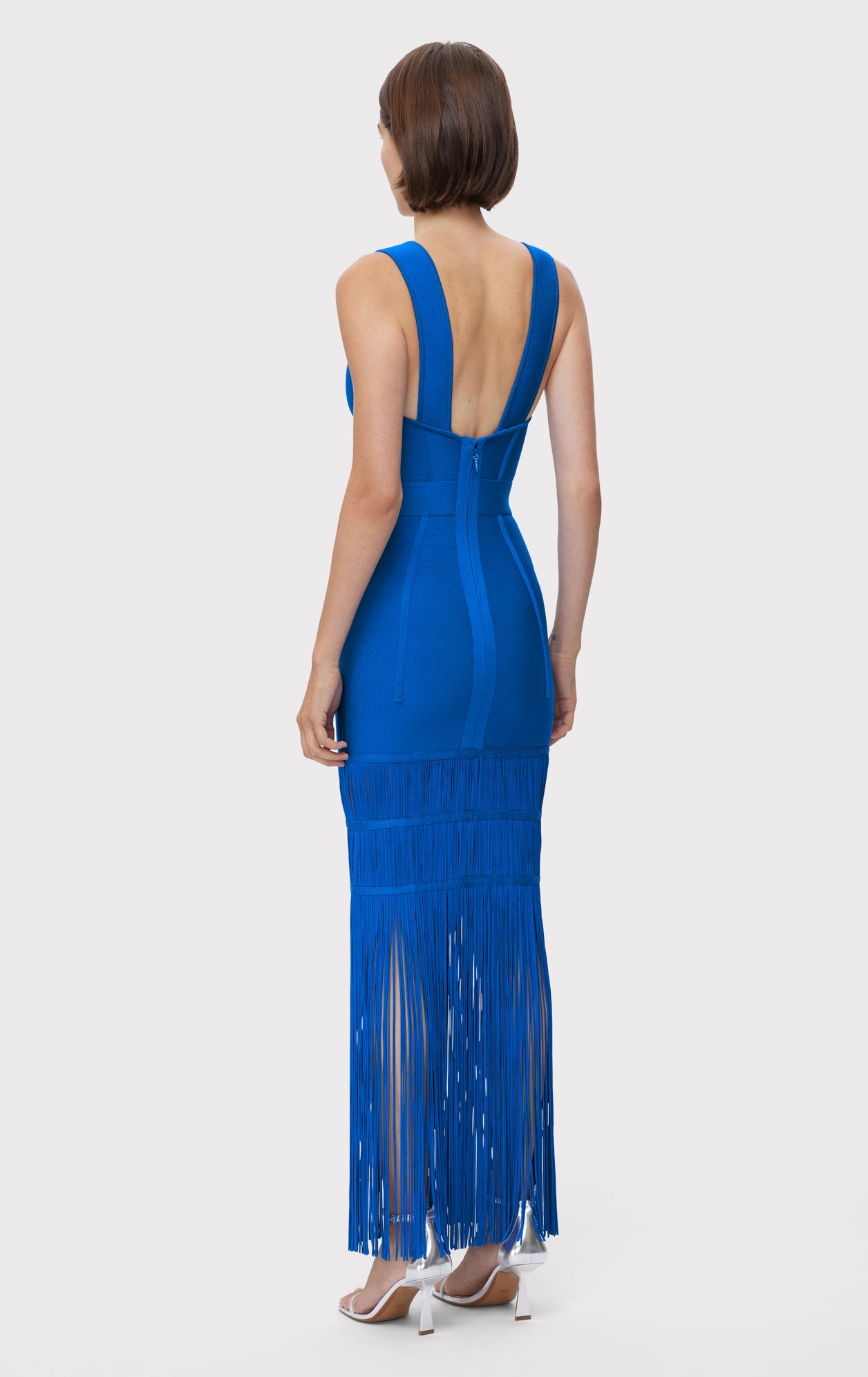 Sweetheart Fringe Gown | Bright Blue