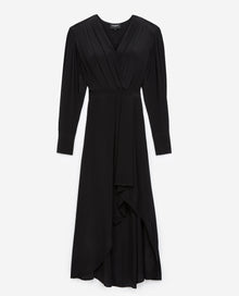 Long Draped Dress | Women | Black