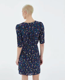 Short Printed Wrap Dress | Women | Blue