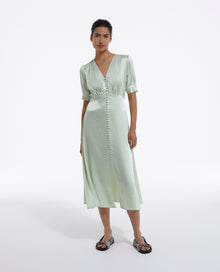 Long Green Dress With Buttons | Women | Mint