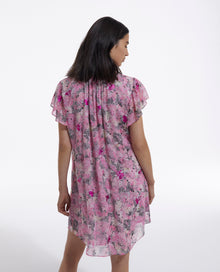 Short Dress With Frilly Sleeves | Women | Pink