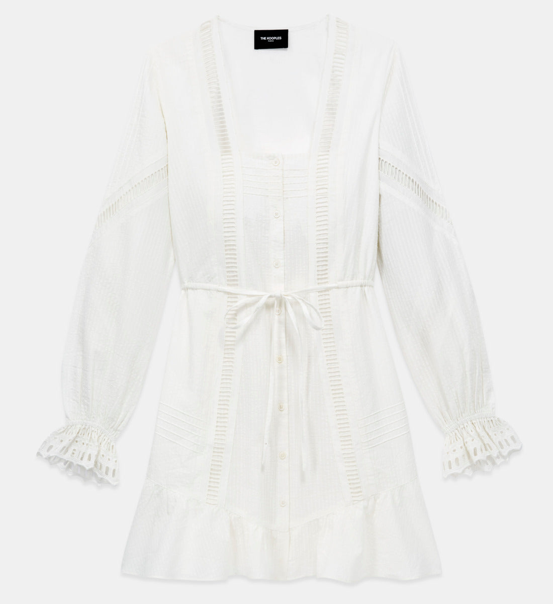 Short Light Dress With Embroidery | Women | Off White