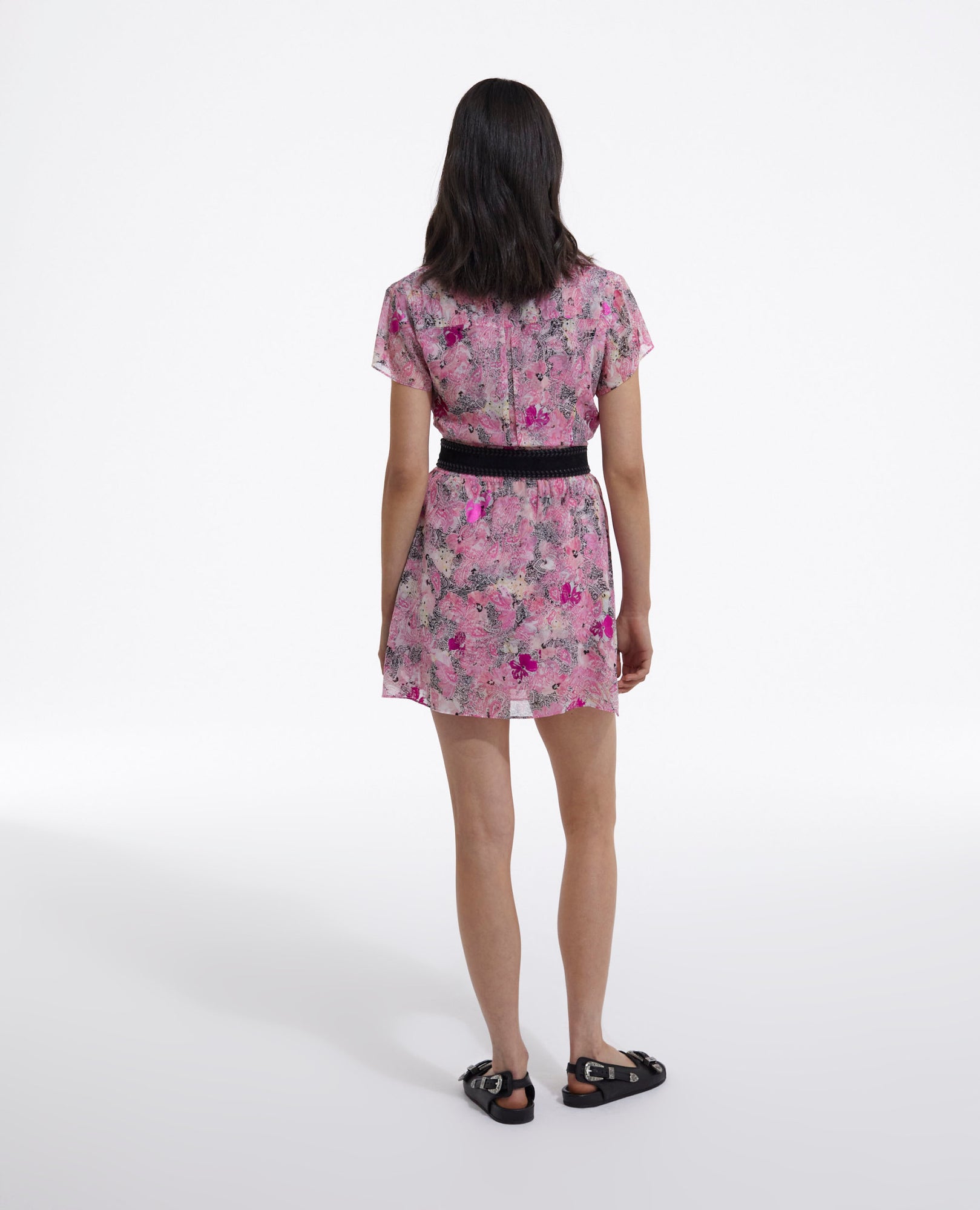 Printed Short-Sleeve Dress | Women | Pink