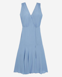 Sleeveless Midi Wrap Dress | Women | Light Blue