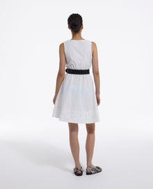 Short Sleeveless Dress With Pockets | Women | White