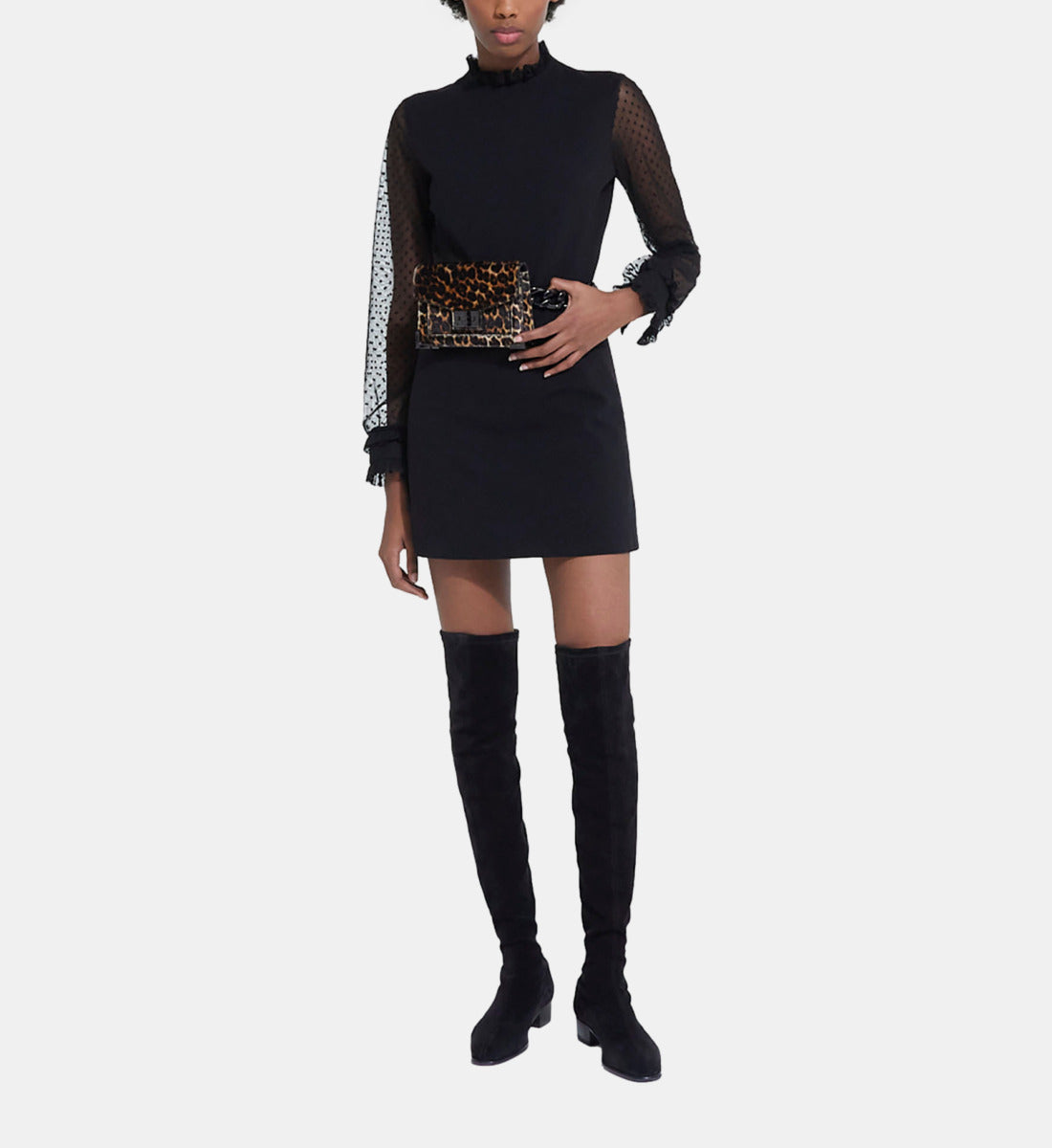 Short Dress With High Neck | Women | Black