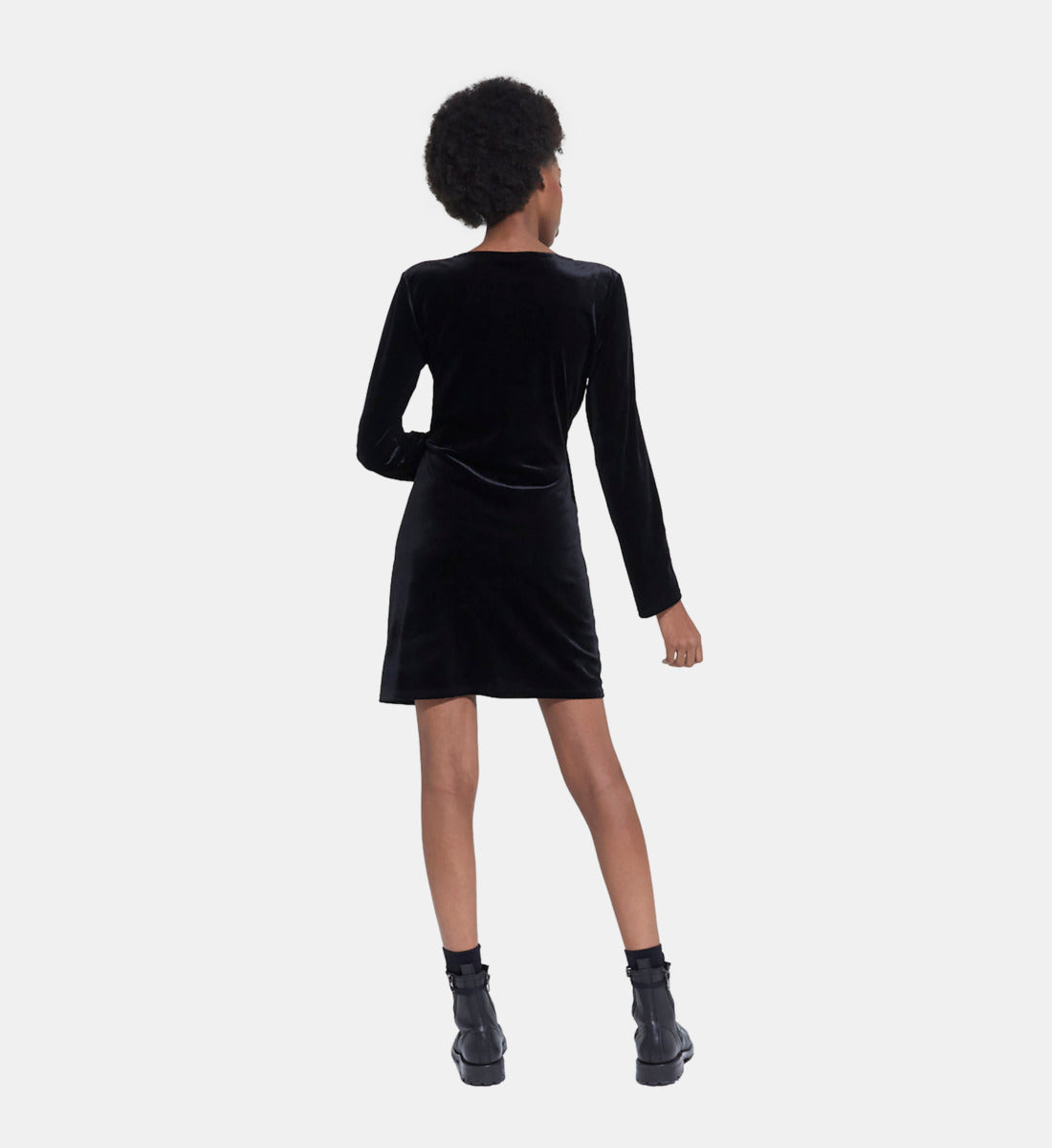 Short Velvet Dress | Women | Black