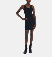 Short Dress With The Kooples Logo | Women | Black Dark Grey