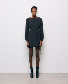 Short Silk Dress | Women | Black