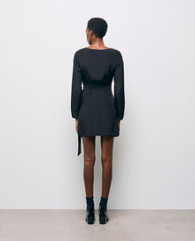 Short Silk Dress | Women | Black