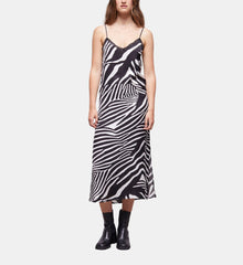 Printed Long Dress | Women | Black x White