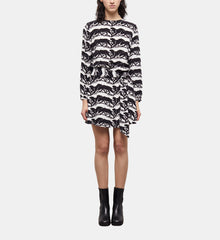 Short Dress With Printed Belt | Women | Black x White