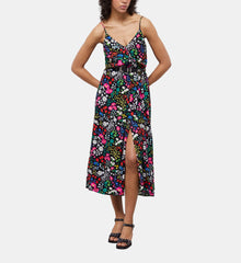 Long Printed Wrap Dress | Women | Multicolorlor