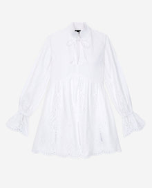 Short Dress With Broderie Anglaise | Women | White