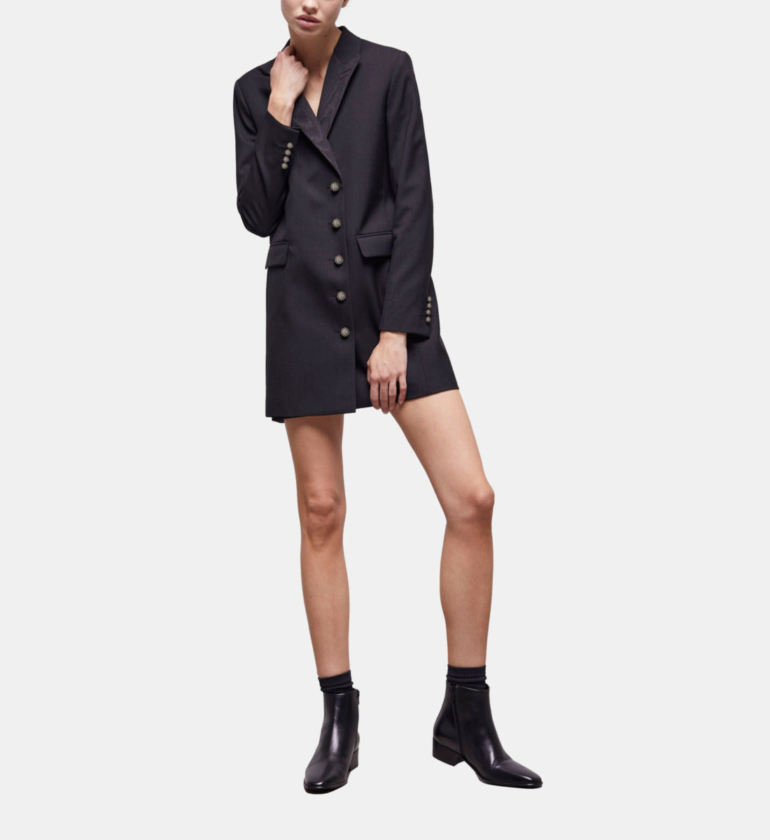 Short Wool Dress | Women | Black