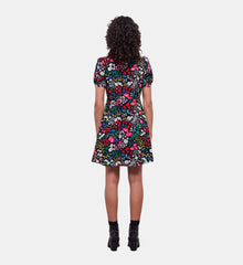 Short Printed Dress With Buttoning | Women | Multicolorlor