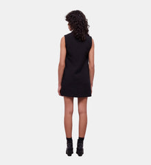 Short Crepe Dress | Women | Black