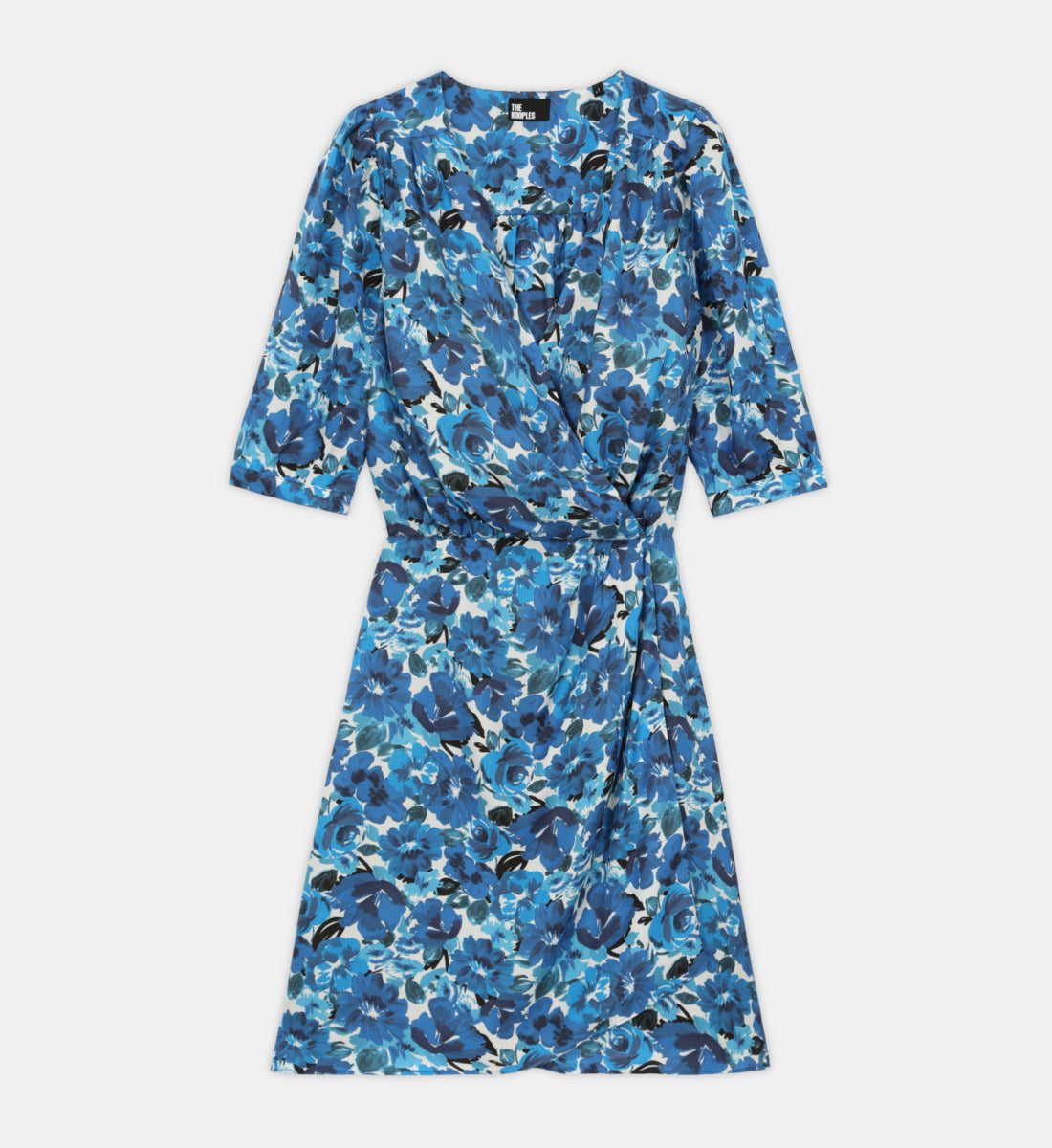 Short Printed Wrap Dress | Women | Blue White