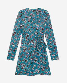 Short Printed Wrap Dress | Women | Pink x Blue