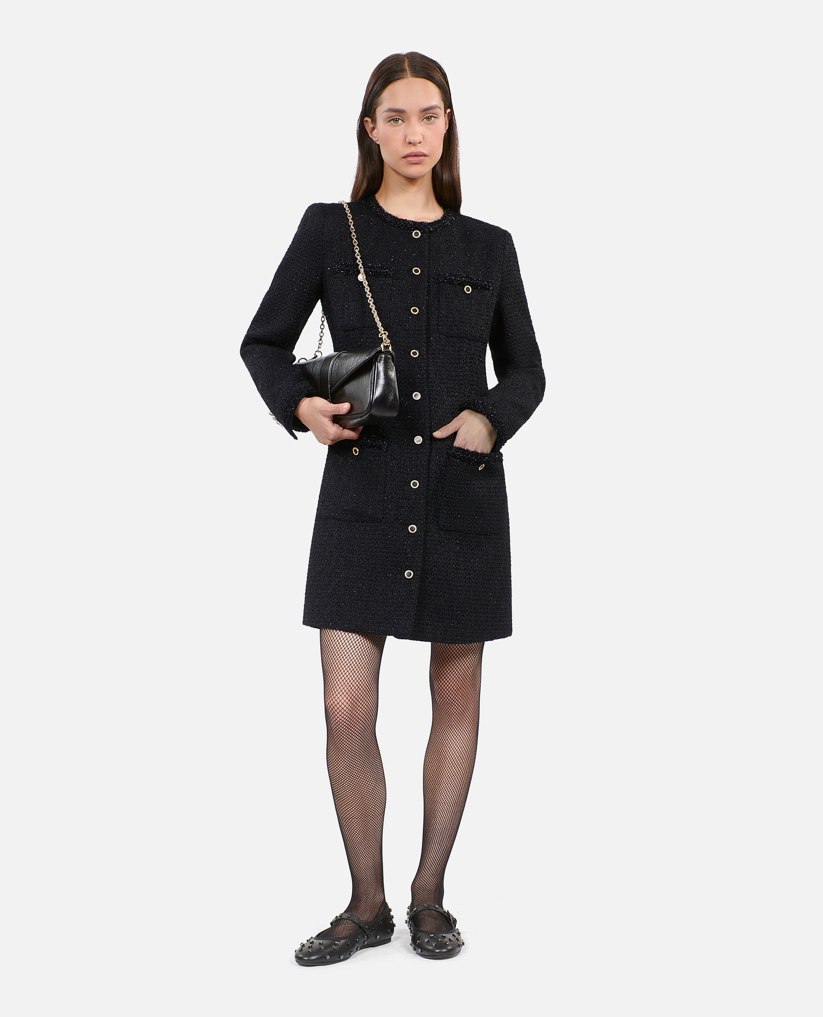 Short Tweed Dress | Women | Black