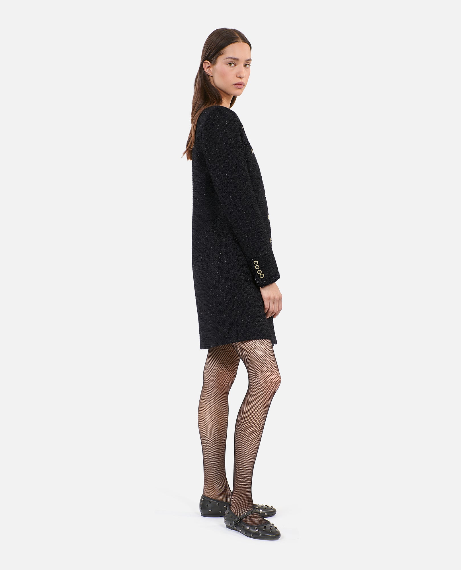 Short Tweed Dress | Women | Black