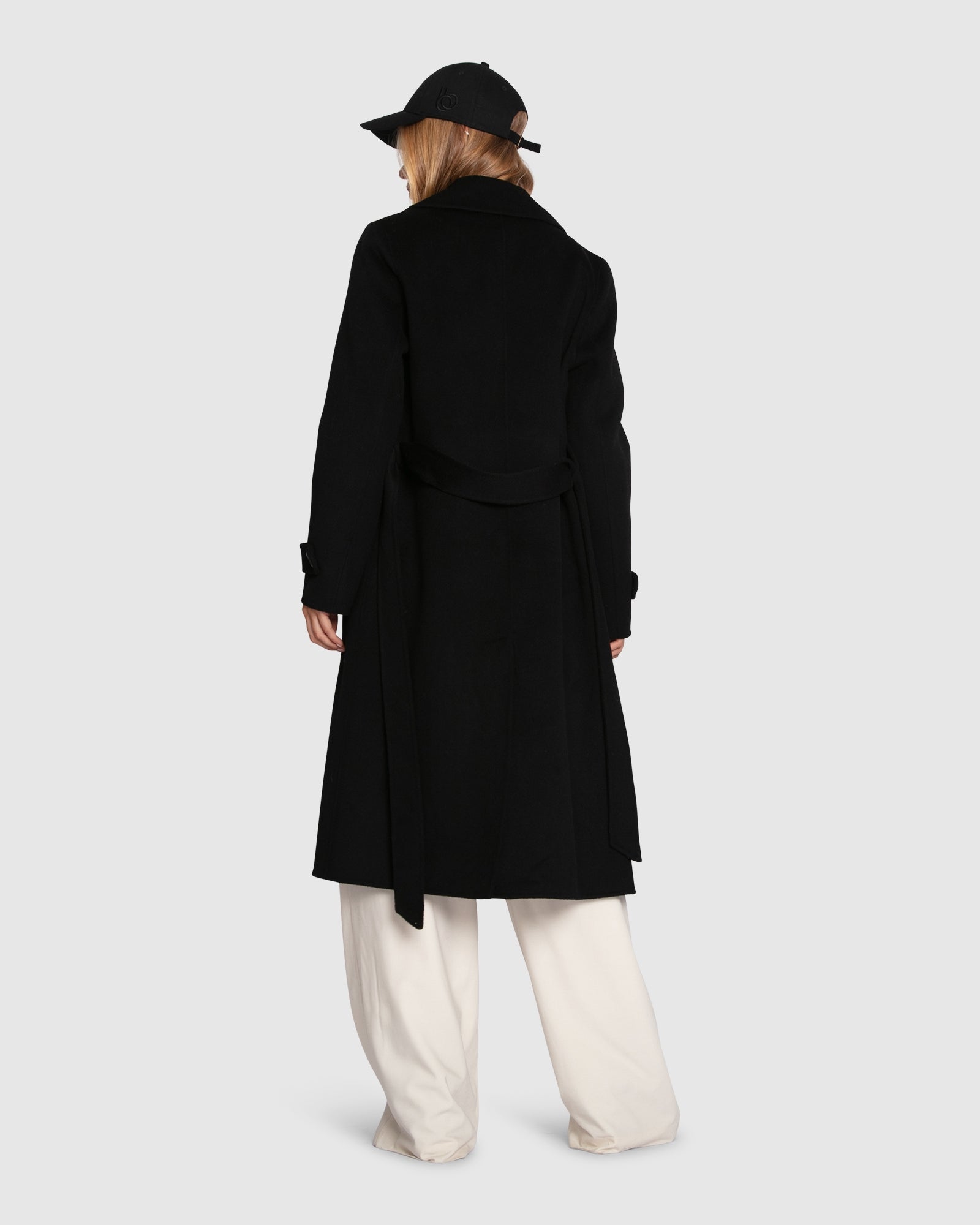 Women | Front Runner Wool Blend Belted Coat | Black
